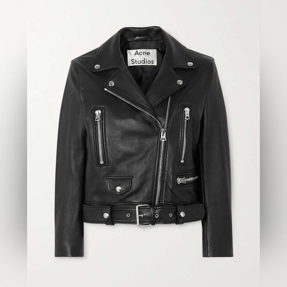 Acne Studios Mock Leather Biker Jacket – Lamb Leather (Size 36) - Picture 1 of 7